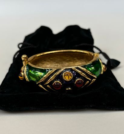 Yves Saint Laurent 
Large, blue-green enameled...