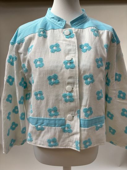 Courrèges
Ribbed jacket in white cotton embellished...