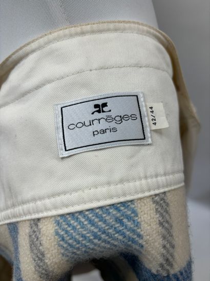 Courrèges
Jacket in blue-gray tartan wool...