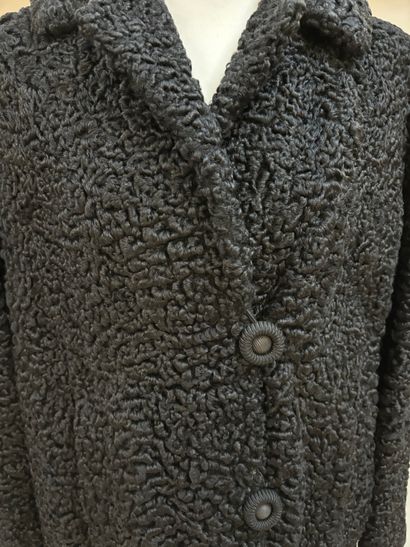 Anonymous
Black astrakhan coat, single-breasted...
