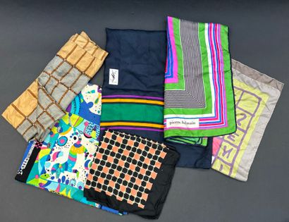Nice set of 6 silk scarves including Pierre...