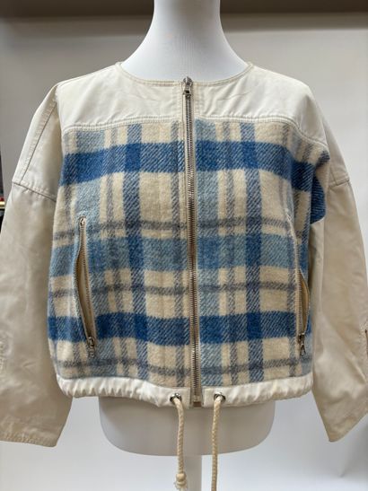 Courrèges
Jacket in blue-gray tartan wool...