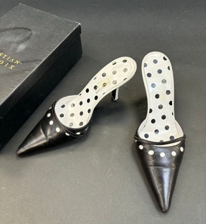 CHRISTIAN LACROIX 
Pair of black leather...