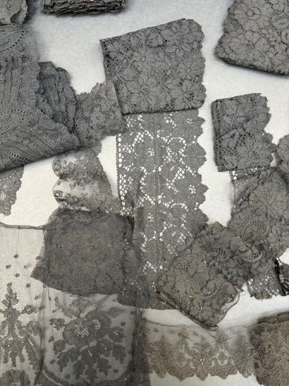 Nice lot of antique black laces, some from...