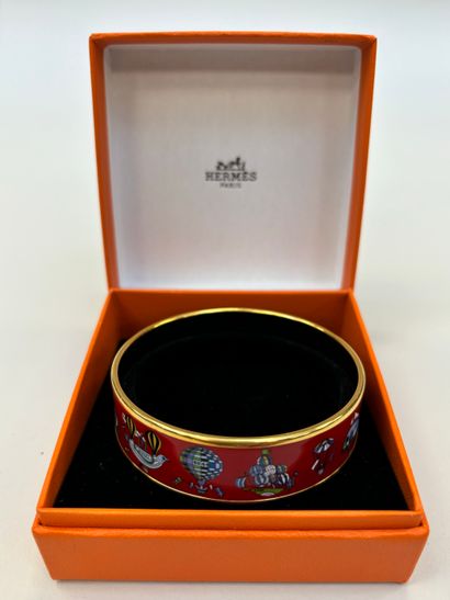 HERMES PARIS
Printed enamel bangle bracelet...
