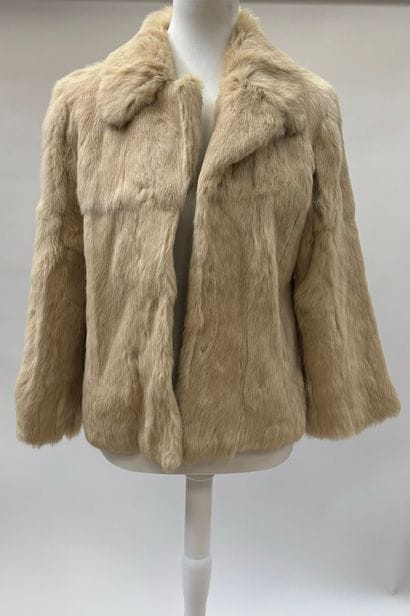 SANDRO
Lovely jacket 
Beige rabbit skin,...