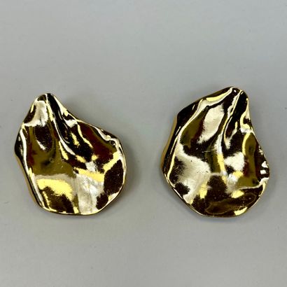 Yves Saint Laurent 
Pair of gold-plated metal...