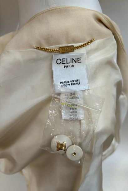 Céline 
Veste en crêpe de laine ivoire, sans...