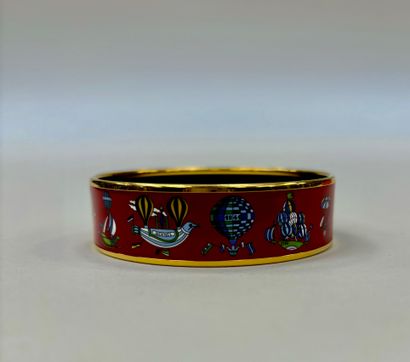 HERMES PARIS
Printed enamel bangle bracelet...
