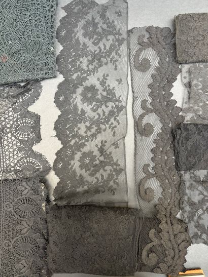Nice lot of antique black laces, some from...