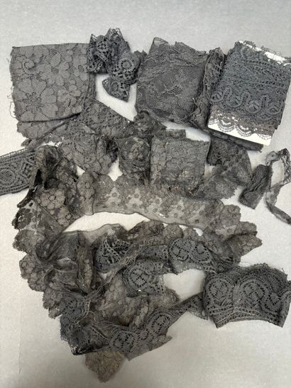 Nice lot of antique black laces, some from...