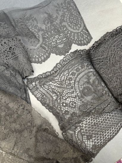 Nice lot of antique black laces, some from...