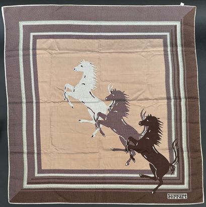 Ferrari 
Printed cotton square with horse...