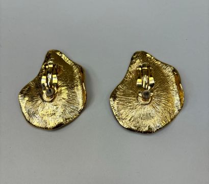 Yves Saint Laurent 
Pair of gold-plated metal...