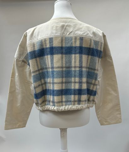 Courrèges
Jacket in blue-gray tartan wool...