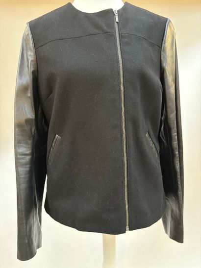 Oakwood
Jacket in black wool and leather,...