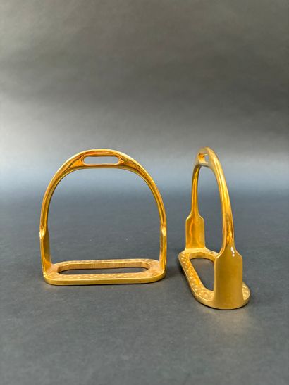 Hermès Paris 
Pair of stirrups 
Gilt bronze,...