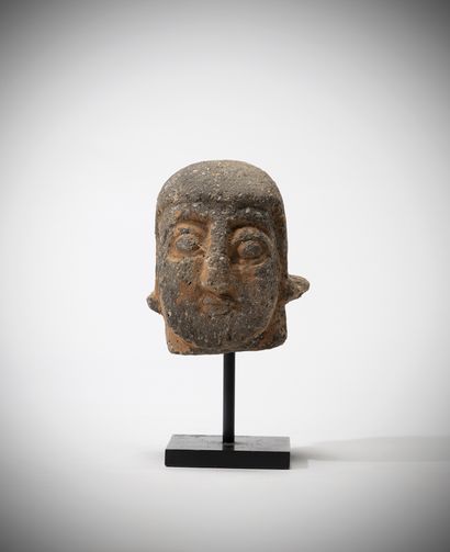 Fallasha Ethiopia Two terracotta heads with...