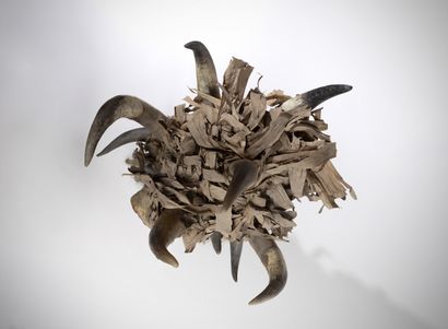 Haiti Voodoo mask, made of plant fiber, crains,...