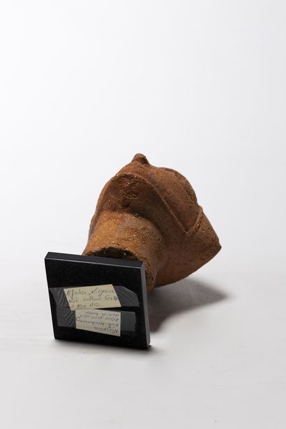 Nock Nigeria Head in ochre-orange terracotta...