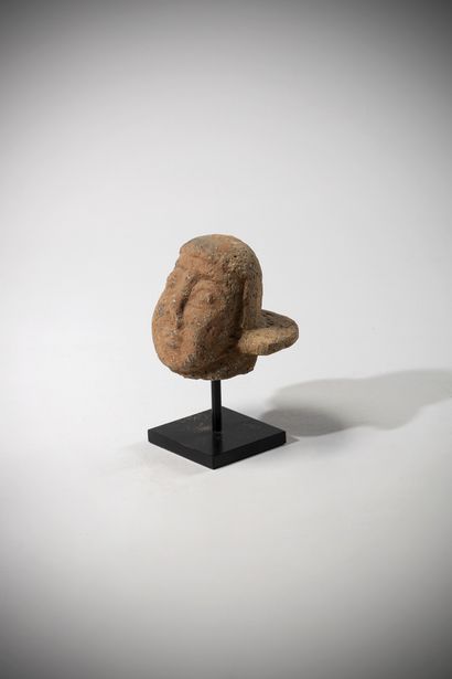 Fallasha Ethiopia Two terracotta heads with...