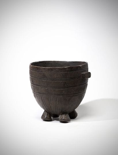 Bororo Niger Wooden food bowl with dark patina,...