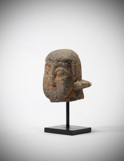 Fallasha Ethiopia Two terracotta heads with...