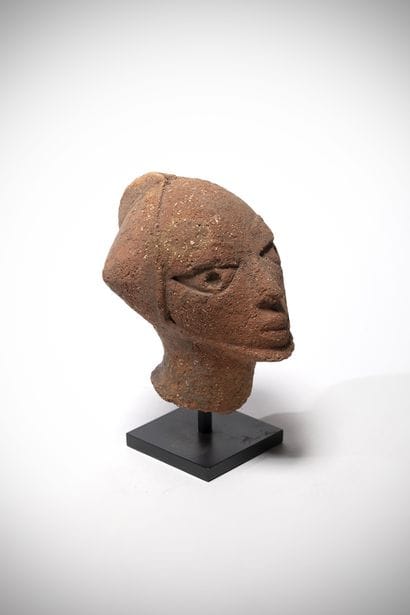 Nock Nigeria Head in ochre-orange terracotta...
