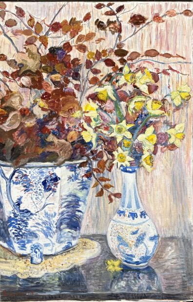 Robert LAVERGNE 
Bouquet de fleurs 
Deux...