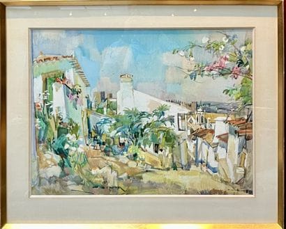 Paul GIROL 
Rue à Nazaré 
technique mixte...