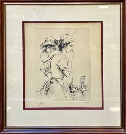 P.GIROL
Femme et son enfant 
gravure à la...