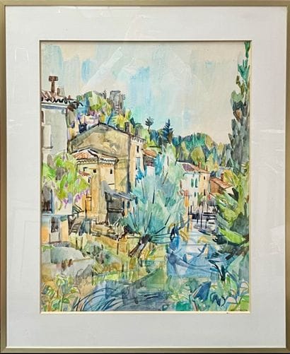 Paul GIROL 
vue de village 
aquarelle sur...