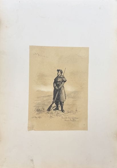 Florence KOECHLIN (1857-1896) 
Soldat, 1876
Crayon...