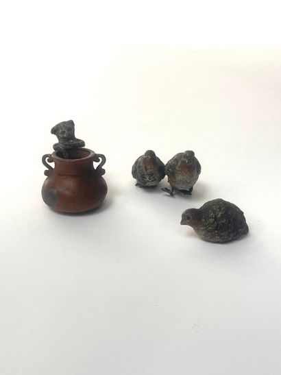 Ensemble de petits bronzes de Vienne : trois...