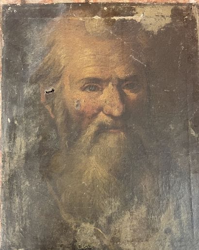 19th-Century School 
Portrait of a Saint...