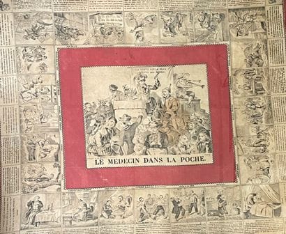 Printed scarf titled “Le Médecin dans la...