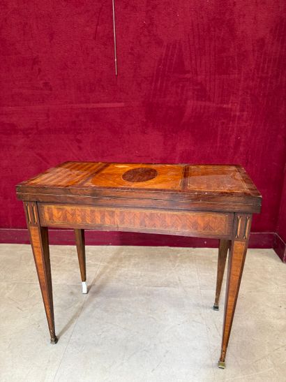 Louis XVI-style folding table made of wood...