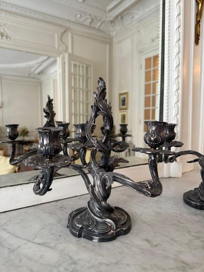 Pair of candelabra
Three-branched
Rocaille...