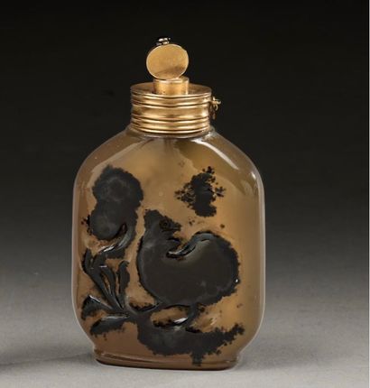 Tabatière en agate (dite agate silhouette...