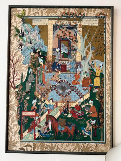 Large framed piece
With gouache decoration...
