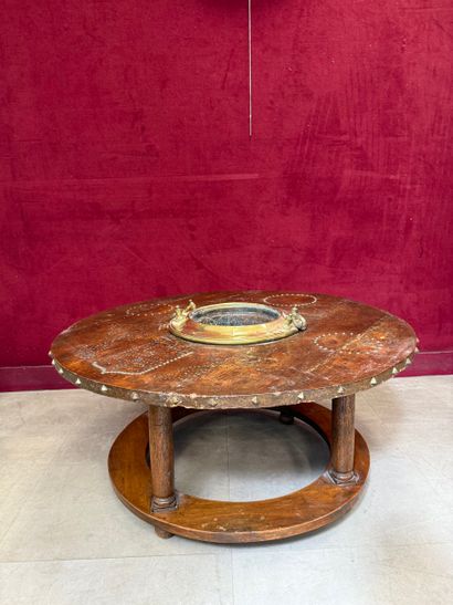 Circular brazier 
Made of natural wood
Decorated...