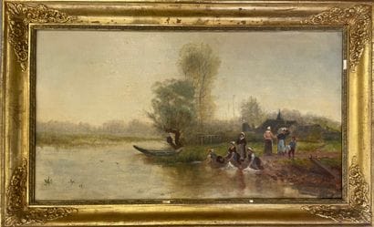 19th-Century French School
The Washerwomen,...