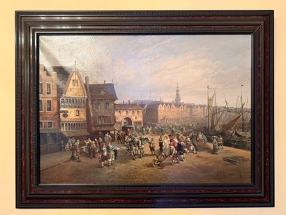 P. LING (19th century)
Unloading barrels
Oil...