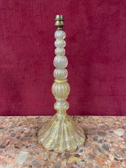 BARROVIER & TOSSO 
Pied de lampe en verre...