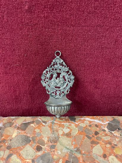Small 800/°° silver holy water font with...