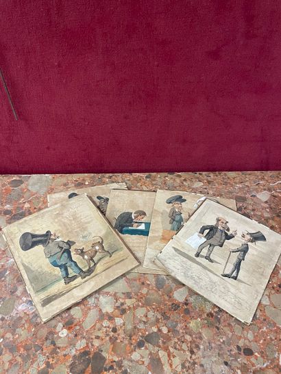 Edmond LAVRATE (1829-1888)
Suite de six carricatures...