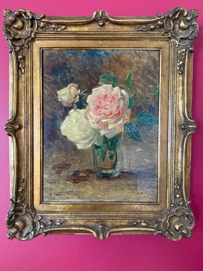 19th-Century French School 
Bouquet of Roses...