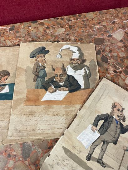 Edmond LAVRATE (1829-1888)
Suite de six carricatures...