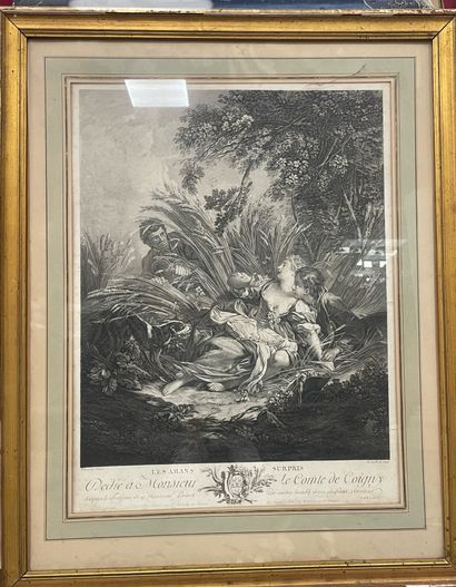 Lot de gravures encadrées : Le Puits (d'après...