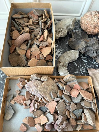 Lot of minerals, pottery, and miscellaneous...